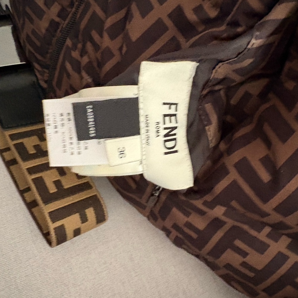 Fendi Women's Black and Brown Monogram Puffer Jacket - Picture 2 of 8